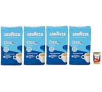 Lavazza, Decaf Classico, Café moulu, pour un Espresso ou un Latte Décaféiné, avec Notes de Miel, 100% Arabica, Intensité 3/10, 4x 250g + Italian Gourmet polpa 400g