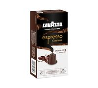 Lavazza, Espresso Gourmet Chocolate, 10 capsules en aluminium compatibles avec machines Nespresso* Original, avec arôme naturel de chocolat, arabica et robuste, intensité 10/13, torréfaction moyenne