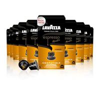 Lavazza, Espresso Maestro Lungo, 100 Capsules Café Compatibles avec les Machines Nespresso Original, Notes de Fruits et Fleurs, 100% Arabica, Intensité 5/13, Torréfaction Légère, 10 Paquets