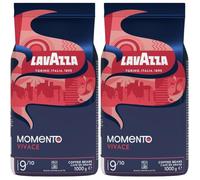 Lavazza - Lot de 2Kg de café en grain Momento Vivace - Idéal pour les Machines à Café Automatiques, avec Notes Épicées, Arabica et Robusta, Intensité 9/10, Torréfaction Foncée