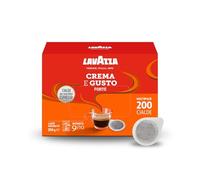 Lavazza, Lot de 4 boîtes de 50 dosettes de café crème au goût fort, pour un expresso fort et complet, avec notes aromatiques de bois et de tabac, arabica et robuste, intensité