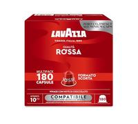 Lavazza, Qualité rouge, 180 capsules de café en aluminium compatibles avec les machines Nespresso* Original, avec notes de chocolat et fruits secs, arabica et robuste, intensité 10/13, torréfaction