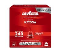 Lavazza, Qualité rouge, 240 capsules de café en aluminium compatibles avec les machines Nespresso* Original, avec notes de chocolat et fruits secs, arabica et robuste, intensité 10/13, torréfaction
