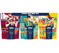 Lavazza, Tales of Italia, Lot de 6x200g Café Moulu (Milano + Roma + Napoli), 1,2kg, Idéal pour Machine Expresso, Filtre ou Manuelle, Arabica & Robusta, Intensités 7/8/9, Notes Variées