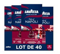 Lavazza, Tales of Napoli, 40 Capsules Café Compatibles avec les Machines Nespresso Original, Notes de Cacao et Caramel, Arabica et Robusta, Intensité 12/13, Torréfaction Foncé, 4 Paquets