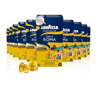 Lavazza, Tales of Roma, 100 Capsules Café Compatibles avec les Machines Nespresso Original, Notes de Noisettes et Chocolat Noir, Arabica et Robusta, Intensité 10/13, Torréfaction Moyenne, 10 Paquets