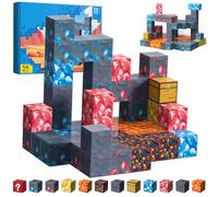 Lave Blocs De Construction MagnéTiques,Ensemble CréAtif Montessori,Cadeau D'Anniversaire Parfait Pour Enfants Et Adultes Fans De Jeux,Jouet Pour Filles Et GarçOns DèS 3,4,5+,IdéAl Pour La CréAtivité.