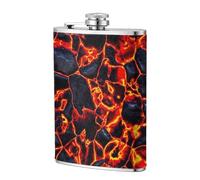 Lave fondante Roches Rouge Noir,Flasque de poche plate de 8 oz en acier inoxydable 304, idéale pour les activités de plein air.