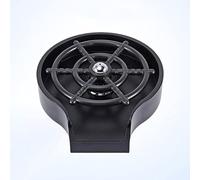 Lave-gobelet intégré en ABS, lave-verre avec té rotatif automatique à 360 ° pour fixation d'évier de bar (couleur : noir) (noir)
