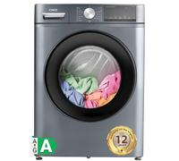 Lave-linge à chargement frontal CHiQ CFL100-14586IM3XA 10 kg, moteur BLDC 1400 tr/min, 15 programmes, lavage vapeur, 1-Touch Smart et lavage rapide 15 min, faible profondeur, gris [Classe énergétique