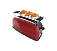 Cecotec Grille-pain Vertical 1 Fente Longue Toastin' time 850 Red Long. 850 W, 2 Tranches de Pain, Fente Large de 3,8 cm, Support pour Pains et Tiroir Ramasse-miettes, Acier Inoxydable, Rouge