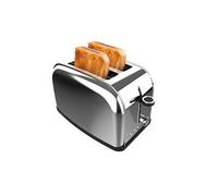 Cecotec Grille-pain vertical 2 fentes courtes Toastin' time 850 Inox Lite. 850 W, 2 tranches de pain, fente large 3,8 cm, support pour petits pains et bac à miettes, acier inoxydable