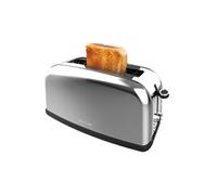 Grille-pain vertical en acier et 850 W de puissance. Grille-pain à fente longue avec capacité pour deux tranches de pain.