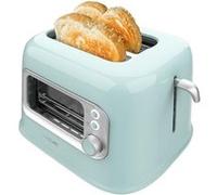 Cecotec Grille-pain vertical 2 fentes larges RetroVision Blue. 700 W en 5 niveaux, 2 tranches de pain, fenêtre de contrôle, design rétro, couvercle anti-poussière, arrêt et pop up automatique