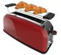 Cecotec Grille-pain Vertical 1 Fente Longue Toastin' time 850 Red Long. 850 W, 2 Tranches de Pain, Fente Large de 3,8 cm, Support pour Pains et Tiroir Ramasse-miettes, Acier Inoxydable, Rouge