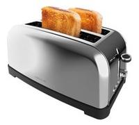 Cecotec Grille-pain Vertical 2 Fentes Longues Toastin' time 1500 Inox Lite. 1500 W, 4 Tranches de Pain, Fente Large de 3,8 cm, Support pour Pains et Tiroir Ramasse-miettes, Acier Inoxydable