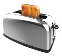 Cecotec Grille-pain Vertical 1 Fente Longue Toastin' time 850 Inox Long Lite. 850 W, 2 Tranches de Pain, Fente Large de 3,8 cm, Support pour Petits Pains et Bac à Miettes, Acier Inoxydable
