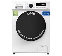 Lave-linge frontal FIRST ONE FLL101400WH - 10 Kg - 1400 tr/mn - 16 programmes - Eco - Intensif - Rapide - Très Faible conso 30%