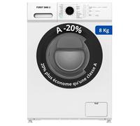 Lave-linge frontal FIRST ONE FLL81400WH - 8 Kg - 1400 tr/mn - 16 programmes - Eco - Intensif - Rapide - Très Faible conso - A-20%