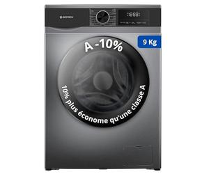 Lave-linge frontal GEDTECH GLL91400DG - 9 Kgs - 1400 tr/mn - 16 programmes - Eco - Intensif - Rapide - Très Faible conso (Dark Grey, 9 Kg)