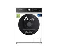 GEDTECH Lave-linge frontal GLLPS81400WH - 8 Kg - 1200 trmn - 16 programmes - Eco - Intensif - Rapide Faible conso - LED couleur