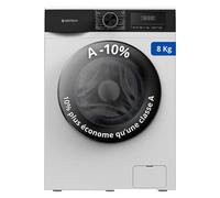 Lave-linge frontal GEDTECH GLL81400WH - 8 Kgs - 1400 trmn - 16 programmes - Eco - Intensif - Rapide Trs Faible conso - A-10