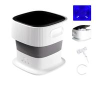 Lave-linge pliable, capot supérieur, facile à utiliser, nettoyage par turbine, adapté aux voyages, déplacements professionnels, etc. (rose)