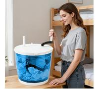 Lave-linge portable manuel 2 en 1- fonction lavage et essorage - portable - socle à ventouses stable - pour camping voyage