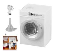 Lave-linge Séchant Miniature - Appareil De Jeu À L'échelle 1:12, Ensemble De Jouets À Linge Rechargeables, Tambour Rotatif À Couvercle Ouvrant, Meubles De Maison Réalistes, Kit D'anniversaire De Jeu D