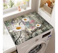 Lave-linge Sèche-linge Réfrigérateur Four Micro-ondes Dessus Tapis Anti-poussière,Tapis Absorbant Pour Vaisselle à Cuisine,Tapis de Salle de Bain,Imprimé Fleurs Vertes Feuilles (Modèle 3,60x60 cm)