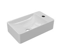 Vente-unique - Lave-main suspendu en céramique blanche - L38 x H10 x P22 cm - ERAVAL II