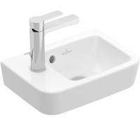 Lave Main Villeroy et Boch O.novo Compact, 1 trou, Avec trop-plein, non meulé, Lavabo à droite 360mm Blanc Alpin