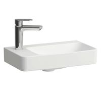 Lave-mains LAUFEN PRO X Compact, plan de travail avec trou de robinet à gauche, 1 trou de robinet, sans trop-plein, 480 x 280 mm, H8158657571131, Couleur: Blanc mat