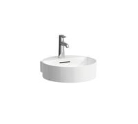 Lave-Mains Laufen VAL à poser, 1 trou, trop-plein 400mm Blanc Clean Coat