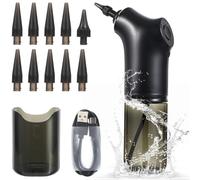 Lave-oreilles Électrique Portable 200ml Abs Noir Rechargeable | Têtes Remplaçables, Vibration Haute Fréquence, Capacité 2000 Mah, Format Compact pour Usage Humain