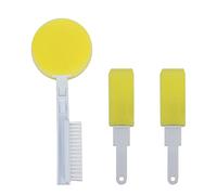 Lave Pied et Dos à Long Manche - Brosse de Bain à Manche Long - Aide à la Mobilité - Massage Corporel Doux et Confortable - 2 Éponges Rondes et Fines - Laveur de Corps et Jambes