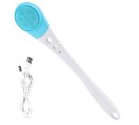 Lave-sol électrique pour le dos - Brosse de bain imperméable pour le corps 9 x 43 cm, masseur pour douche Power à 3 vitesses, en silicone avec manche long, machine à laver rechargeable