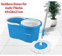 Lave-Sol Mop Set Seau Microfibre Couvercle Vadrouille avec de Grands Seau 16cm Ø