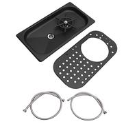 Lave-tasse Automatique à Haute Pression, en Acier Inoxydable 304, pour Bar, café, Pichet de Rinçage, égouttoir et Bac D'égouttage 11,4 X 7 X 1,6 Pouces (noir)