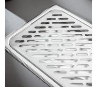 Lave-tasse haute pression en acier inoxydable avec bac de vidange pour comptoir de café, grille d'évier commerciale pour un nettoyage efficace (fin)