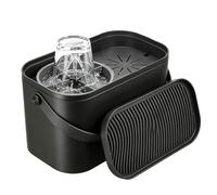 Lave-tasses de table, rince-verres électrique avec réservoir d'eau de 2,6 l + 3,5 l, plateau et poignée, jets haute pression à 360°, batterie 1500 mAh, séparation thé/eau