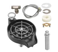 Lave-tasses D'évier De Cuisine 2 En 1 - Appareil De Rinçage Sous Pression En Acier Inoxydable, Nettoyeur De Bouteilles De Comptoir, Accessoire De Buse À Compact, Aide Au Lavage Du Verre,