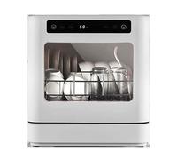 Lave-vaisselle de comptoir, lave-vaisselle portable compact pour 4 places, lavage à chaud à 75 °C, utilisation d'eau de 5 L, aucune installation nécessaire, séchage rapide