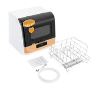 Lave-vaisselle de table, 3 programmes de lavage, 6 couverts, mini lave-vaisselle avec et sans raccordement d'eau, utilisable pour petit lave-vaisselle, contrôle tactile, rinçage rotatif à 360 °