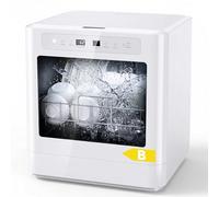 Lave Vaisselle de table, mini lave-vaisselle, 6 programmes, peut laver 8 couverts, utilise environ 5 litres d'eau, convient aux cuisines familiales, aux appartements et aux résidences étudiantes