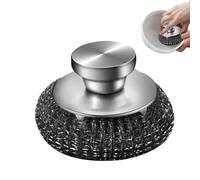 Lave-vaisselle en acier, lave vaisselle en acier inoxydable | Lave-vaisselle en laine d'acier avec longue poignée, éponge amovible en acier inoxydable, éponges abrasives