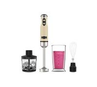 Cecotec Blender Power RetroYellow 1200MAX Cream&Crush. Mixeur plongeant rétro d'une puissance maximale de 1200 W, lame à 4 lames avec revêtement en titane noir et vitesse réglable.