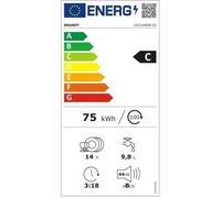 Lave-vaisselle pose libre BRANDT LVC144IW - 14 couverts - Induction - L60cm - 44dB - Classe C - Blanc