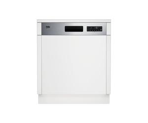 Lave-vaisselle semi-intégrable Beko BDSN28530X 60 cm Blanc avec finition inox foncé 15 couverts 6 programmes 45 dB Ouverture auto en fin de cycle