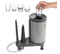 Lave-verres automatique non électrique, lave-gobelets avec brosse en nylon 360°, rinceur de verres avec pieds antidérapants, gain de temps et d'efforts, pour débits de boissons et restaurants